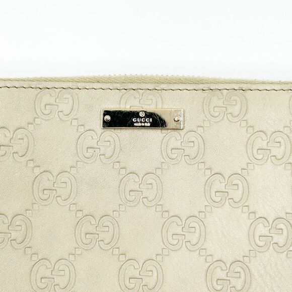 Gucci GG Monogram Guccissima Neutral Leather Zip Around Wallet Organizer - Picture 2 of 12
